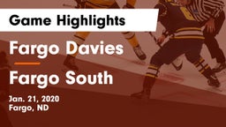 Fargo Davies  vs Fargo South  Game Highlights - Jan. 21, 2020
