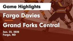 Fargo Davies  vs Grand Forks Central  Game Highlights - Jan. 23, 2020