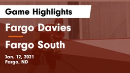 Fargo Davies  vs Fargo South  Game Highlights - Jan. 12, 2021