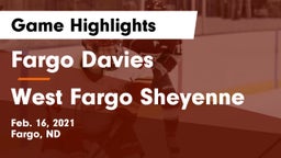 Fargo Davies  vs West Fargo Sheyenne  Game Highlights - Feb. 16, 2021