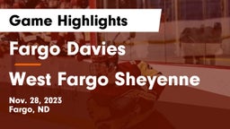 Fargo Davies  vs West Fargo Sheyenne  Game Highlights - Nov. 28, 2023