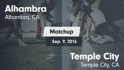 Matchup: Alhambra  vs. Temple City  2016