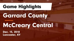 Garrard County  vs McCreary Central Game Highlights - Dec. 15, 2018