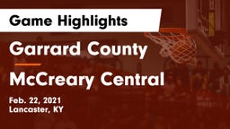 Garrard County  vs McCreary Central  Game Highlights - Feb. 22, 2021