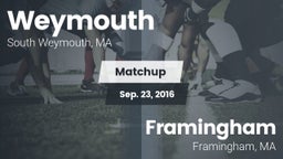 Matchup: Weymouth  vs. Framingham  2016