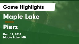 Maple Lake  vs Pierz  Game Highlights - Dec. 11, 2018