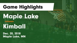 Maple Lake  vs Kimball  Game Highlights - Dec. 20, 2018