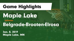 Maple Lake  vs Belgrade-Brooten-Elrosa  Game Highlights - Jan. 8, 2019
