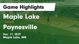 Maple Lake  vs Paynesville  Game Highlights - Jan. 11, 2019