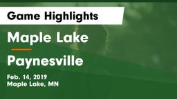 Maple Lake  vs Paynesville  Game Highlights - Feb. 14, 2019