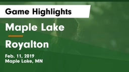 Maple Lake  vs Royalton  Game Highlights - Feb. 11, 2019