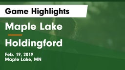 Maple Lake  vs Holdingford  Game Highlights - Feb. 19, 2019