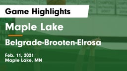 Maple Lake  vs Belgrade-Brooten-Elrosa  Game Highlights - Feb. 11, 2021
