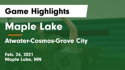 Maple Lake  vs Atwater-Cosmos-Grove City  Game Highlights - Feb. 26, 2021