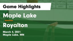 Maple Lake  vs Royalton  Game Highlights - March 4, 2021