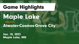 Maple Lake  vs Atwater-Cosmos-Grove City  Game Highlights - Jan. 18, 2022
