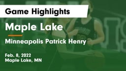 Maple Lake  vs Minneapolis Patrick Henry  Game Highlights - Feb. 8, 2022