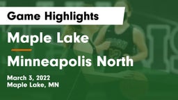Maple Lake  vs Minneapolis North  Game Highlights - March 3, 2022
