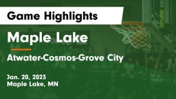 Maple Lake  vs Atwater-Cosmos-Grove City  Game Highlights - Jan. 20, 2023