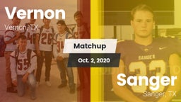 Matchup: Vernon  vs. Sanger  2020