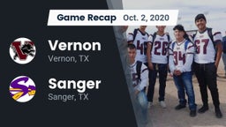 Recap: Vernon  vs. Sanger  2020
