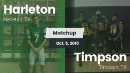 Matchup: Harleton  vs. Timpson  2018