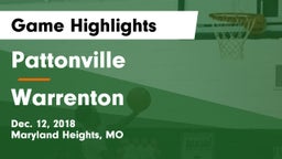 Pattonville  vs Warrenton  Game Highlights - Dec. 12, 2018