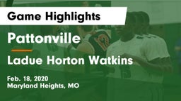Pattonville  vs Ladue Horton Watkins  Game Highlights - Feb. 18, 2020