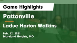 Pattonville  vs Ladue Horton Watkins  Game Highlights - Feb. 12, 2021