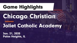 Chicago Christian  vs Joliet Catholic Academy  Game Highlights - Jan. 21, 2020