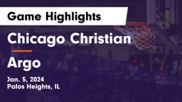 Chicago Christian  vs Argo  Game Highlights - Jan. 5, 2024