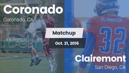 Matchup: Coronado  vs. Clairemont  2016