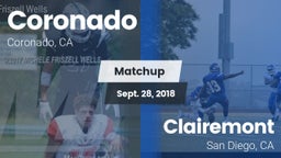 Matchup: Coronado  vs. Clairemont  2018