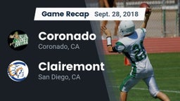 Recap: Coronado  vs. Clairemont  2018