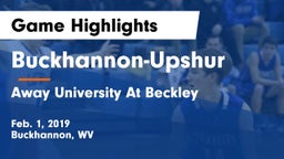 Buckhannon-Upshur  vs Away University At Beckley Game Highlights - Feb. 1, 2019