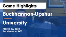 Buckhannon-Upshur  vs University  Game Highlights - March 30, 2021
