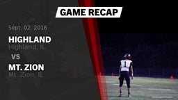 Recap: Highland  vs. Mt. Zion  2016