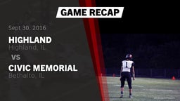 Recap: Highland  vs. Civic Memorial  2016