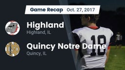 Recap: Highland  vs. Quincy Notre Dame 2017