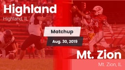 Matchup: Highland  vs. Mt. Zion  2019