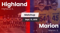 Matchup: Highland  vs. Marion  2019