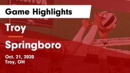 Troy  vs Springboro  Game Highlights - Oct. 21, 2020