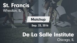 Matchup: St. Francis High vs. De La Salle Institute 2016
