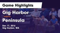Gig Harbor  vs Peninsula Game Highlights - Dec 17, 2016