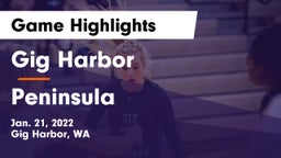 Gig Harbor  vs Peninsula  Game Highlights - Jan. 21, 2022
