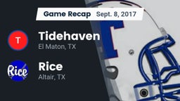 Recap: Tidehaven  vs. Rice  2017