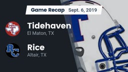 Recap: Tidehaven  vs. Rice  2019