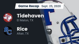 Recap: Tidehaven  vs. Rice  2020