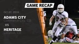 Recap: Adams City  vs. Heritage  2016