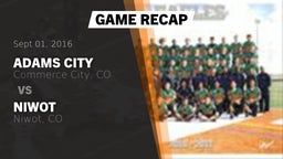 Recap: Adams City  vs. Niwot  2016